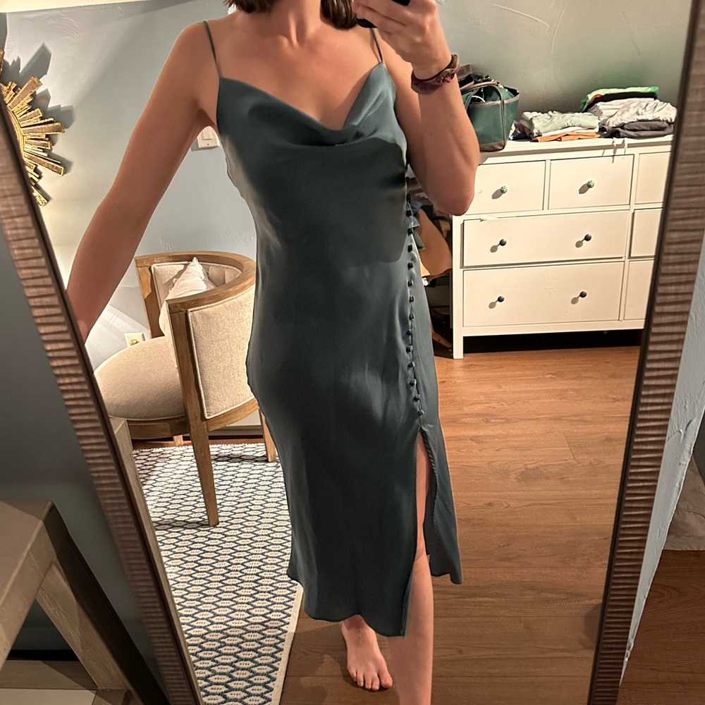 Zara Cowl Neck Slip Dress - Size Medium